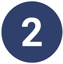 A black number 2 is centered on a solid dark blue circular background, subtly reflecting the professional branding often seen in chiropractor North Vancouver clinics.