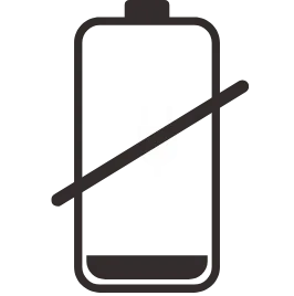 Outline of a battery with a plug icon inside, crossed out by a diagonal line, symbolizing no charging or battery not charging—ideal for illustrating energy concerns at a chiropractor North Vancouver clinic.